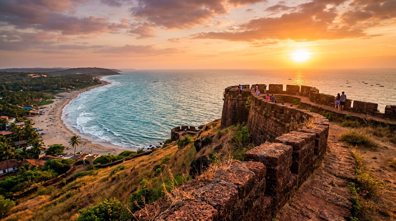 Chapora Fort & Vagator Beach view 1